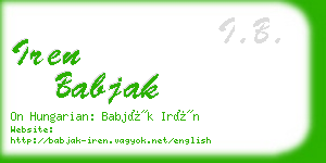 iren babjak business card